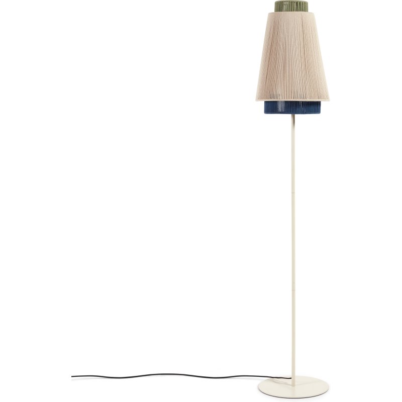 Lampadaire Yuvia en coton finition beige et bleue