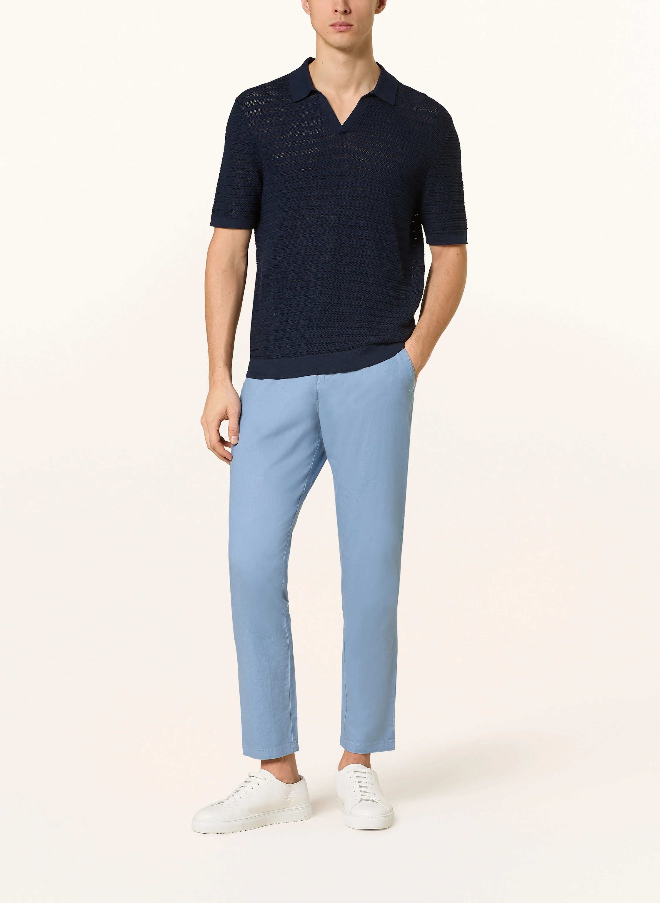 STROKESMAN'S Chino Extra Slim Fit mit Leinen
