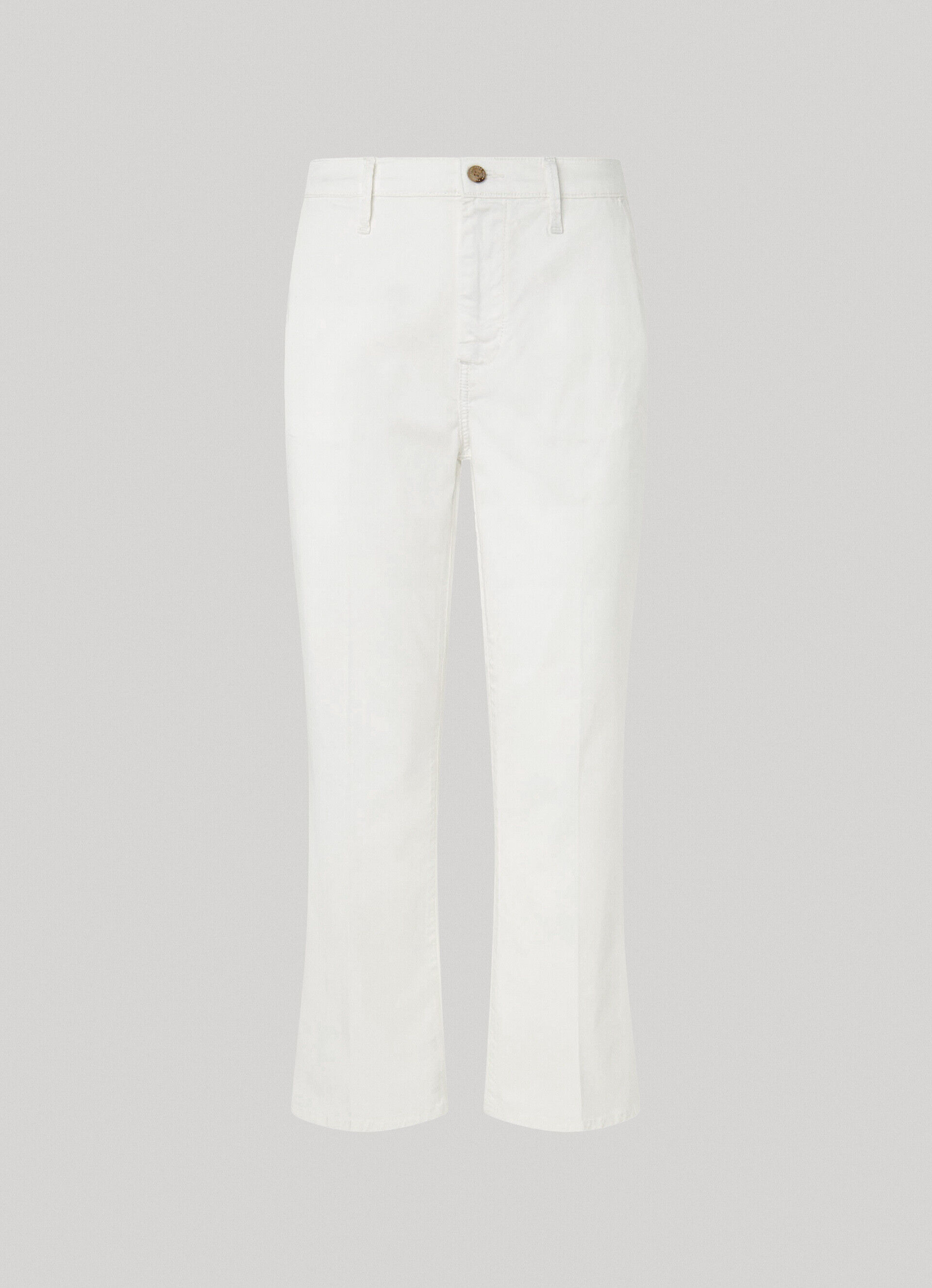 Calça chino com modelagem flare - branca