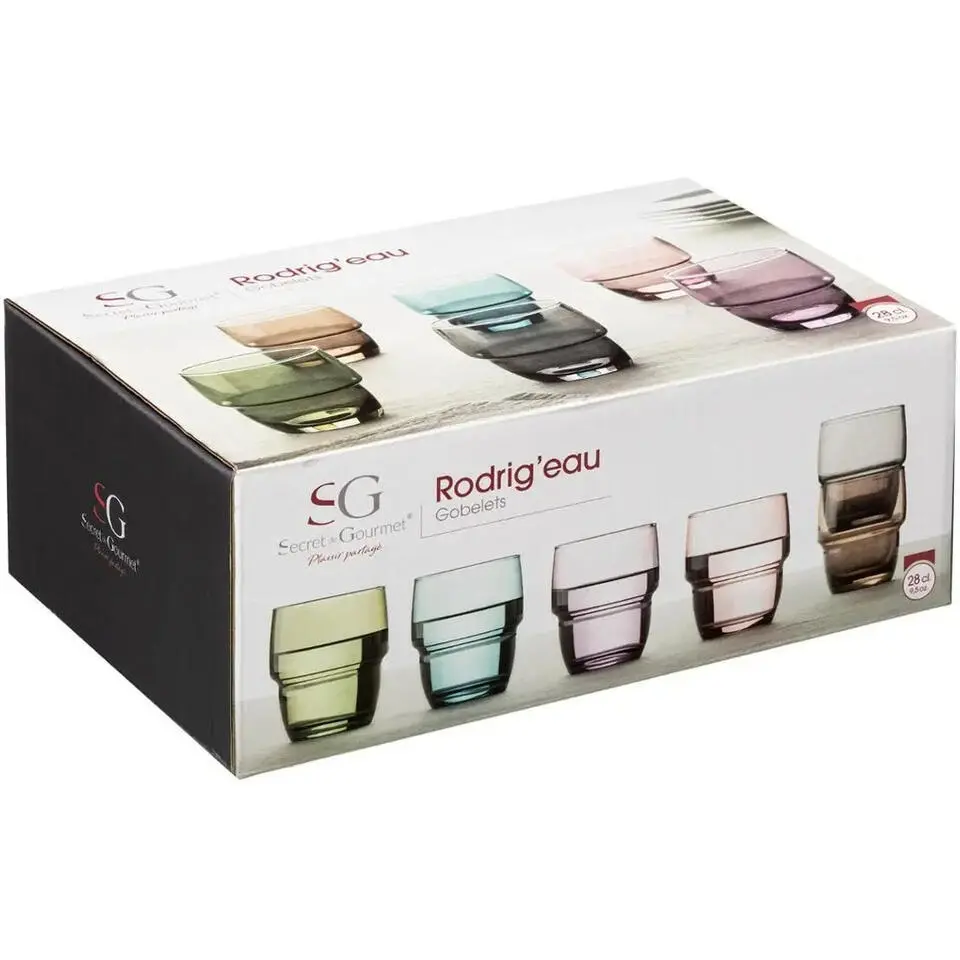 Secret de Gourmet water/sap glazen Rodrig - 6x stuks - 280 ml