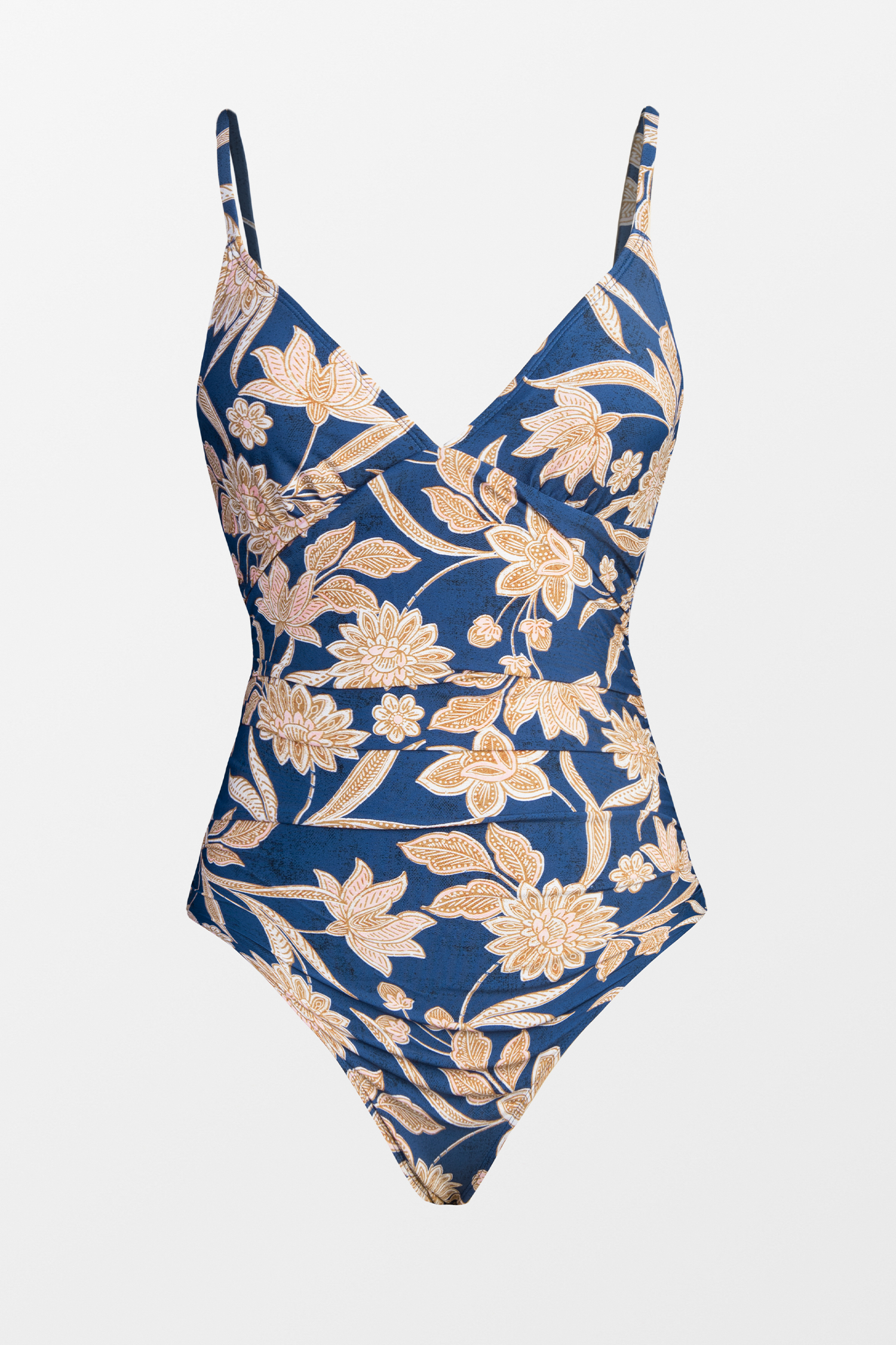 Maillot de bain une pièce ventre plat à col en V et imprimé paisley