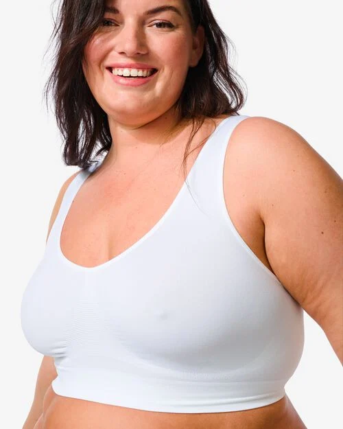 brassière sans coutures femme non préformée blanc