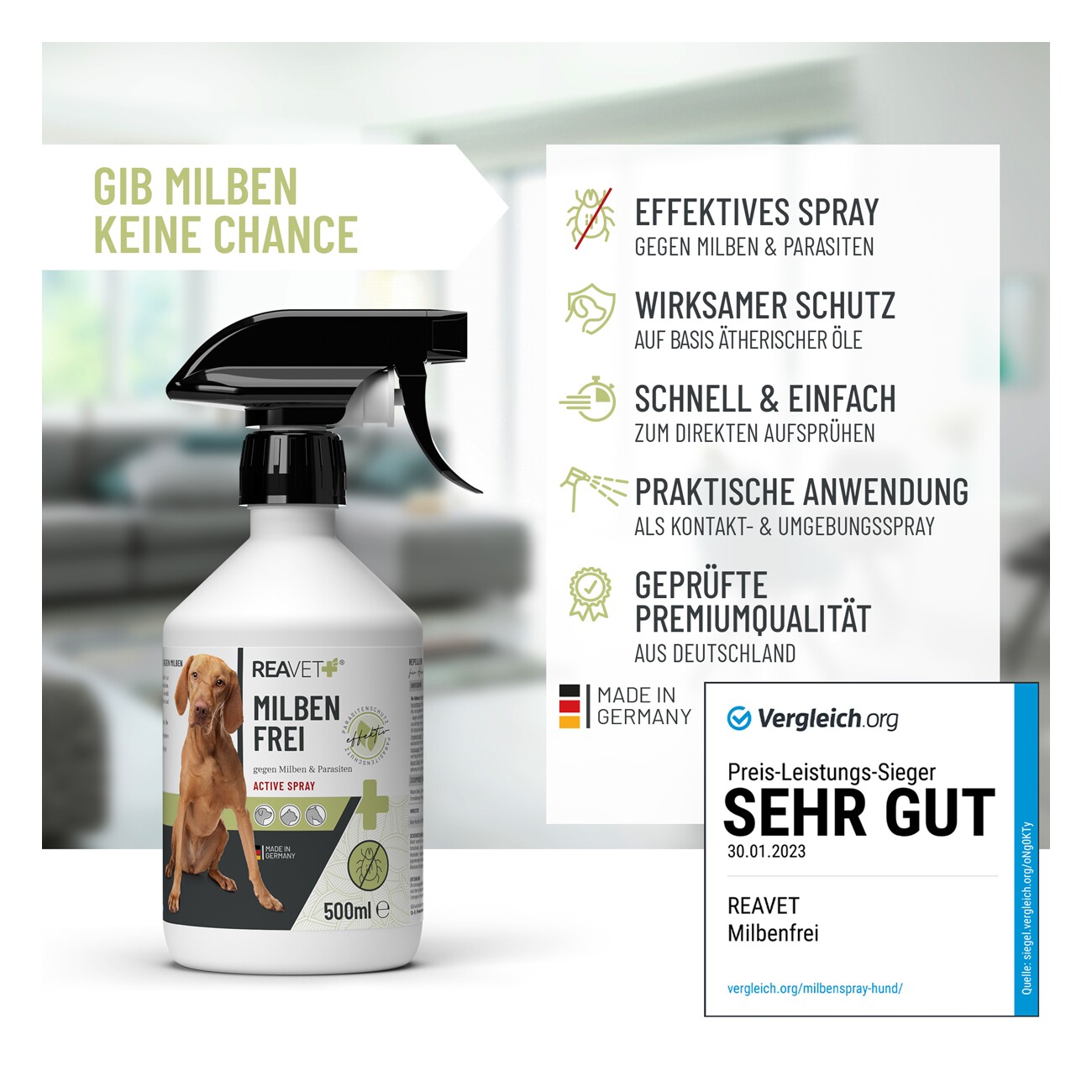 REAVET Milben Frei Spray 500ml
