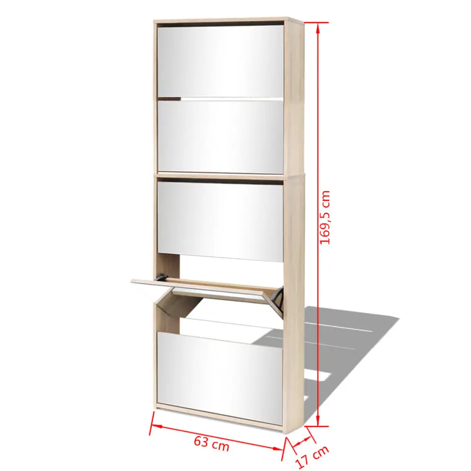 vidaXL - Schoenenkast - Bruin - Bewerkt hout