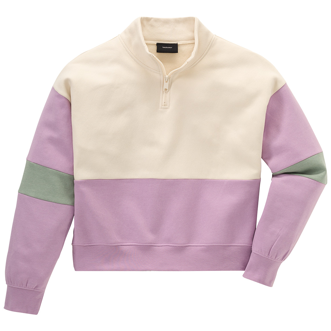 Beatwear Mädchen Sweatshirt mit Flächenteilern helllila / creme / hellgrün