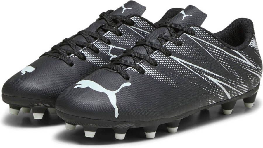 Puma Attacanto FG AG Junior voetbalschoenen zwart wit Imitatieleer 28