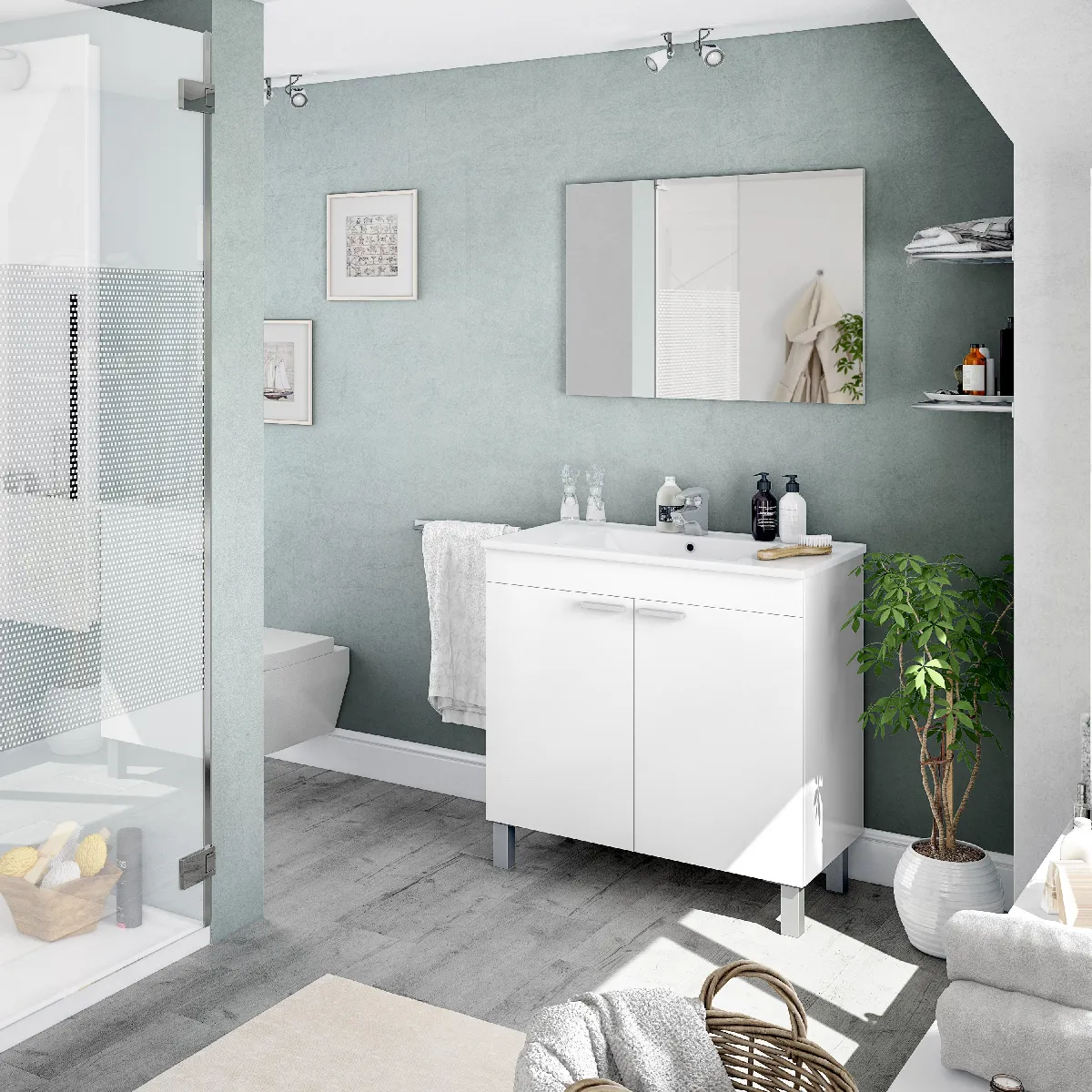 Alter Meuble sous-vasque 80 cm - Blanc