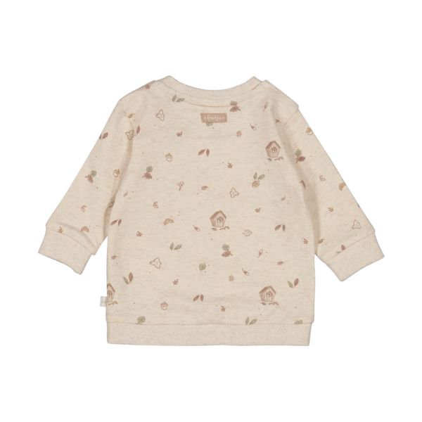 Feetje Sweater - Fall Favorites Print - Maat 62 - Offwhite Melange