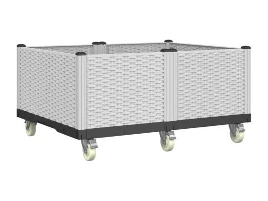 Jardinière bac lit surélevé blanche 100 x 80 x 54 cm 02_0038827