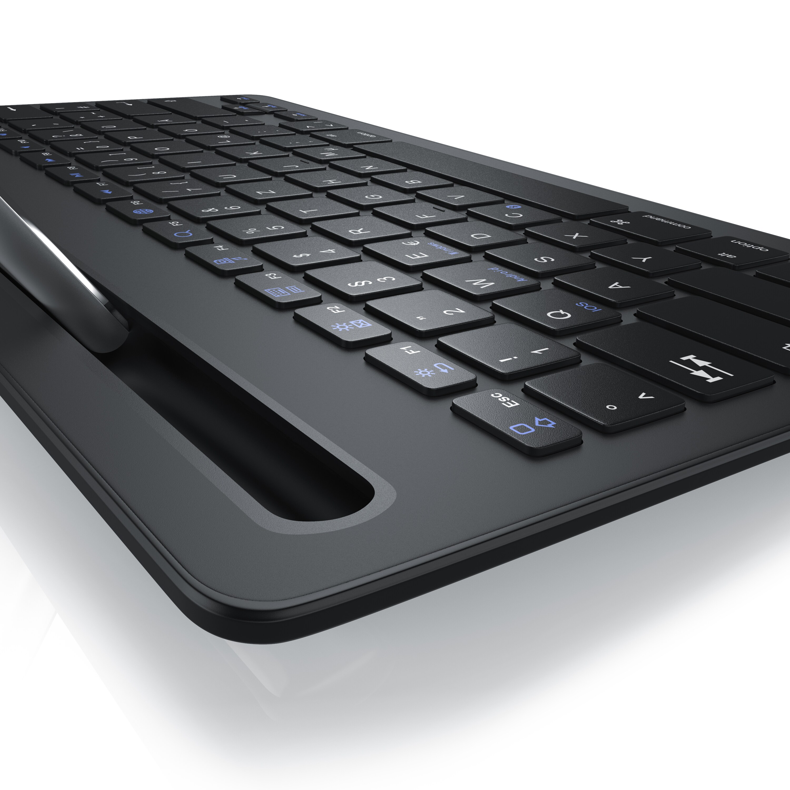 Aplic Bluetooth Tastatur mit Tablet Halterung für iOS, Android, Windows QWERTZ Layout / mit Akku