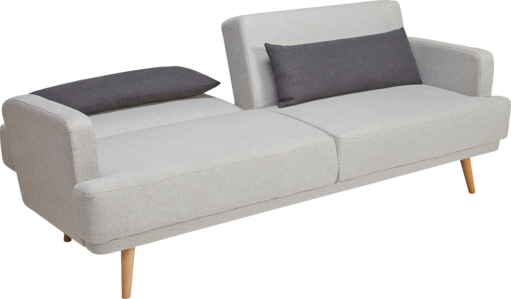 SalesFever Schlafsofa »Malmö - Komfortabler 2,5-Sitzer inklusive Zierkissen« mit Schlaffunktion, Breite 214 cm