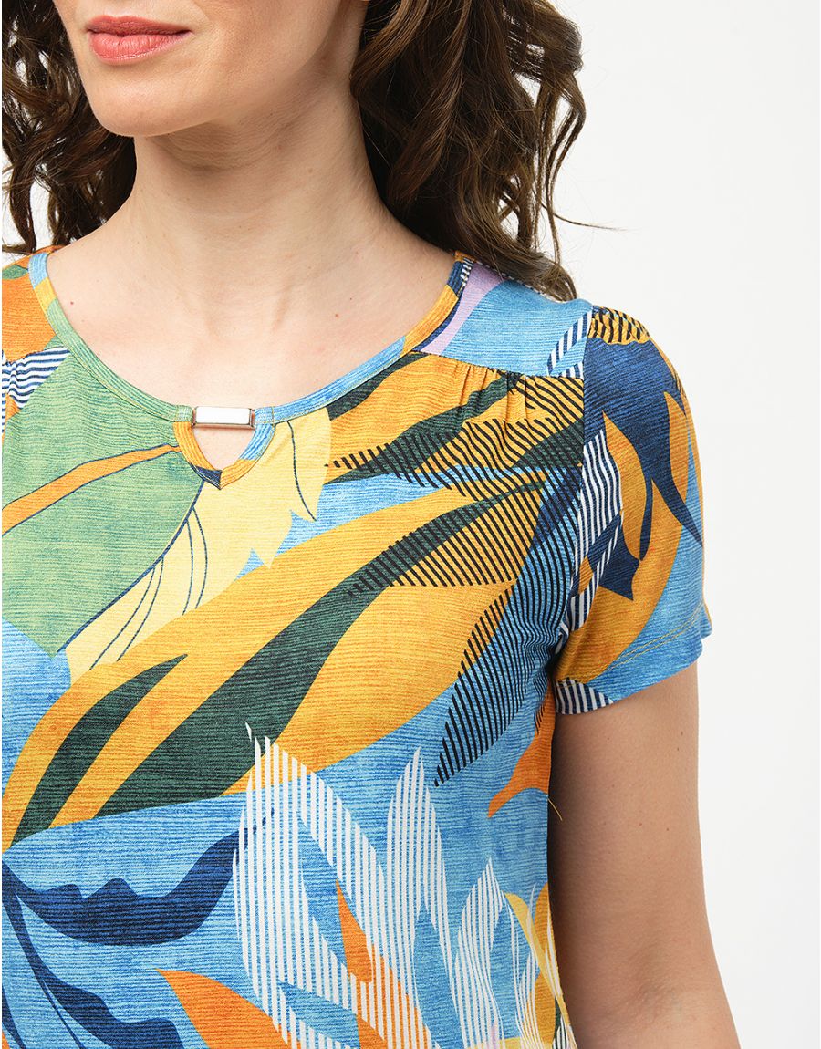 T-shirt jaune à motifs