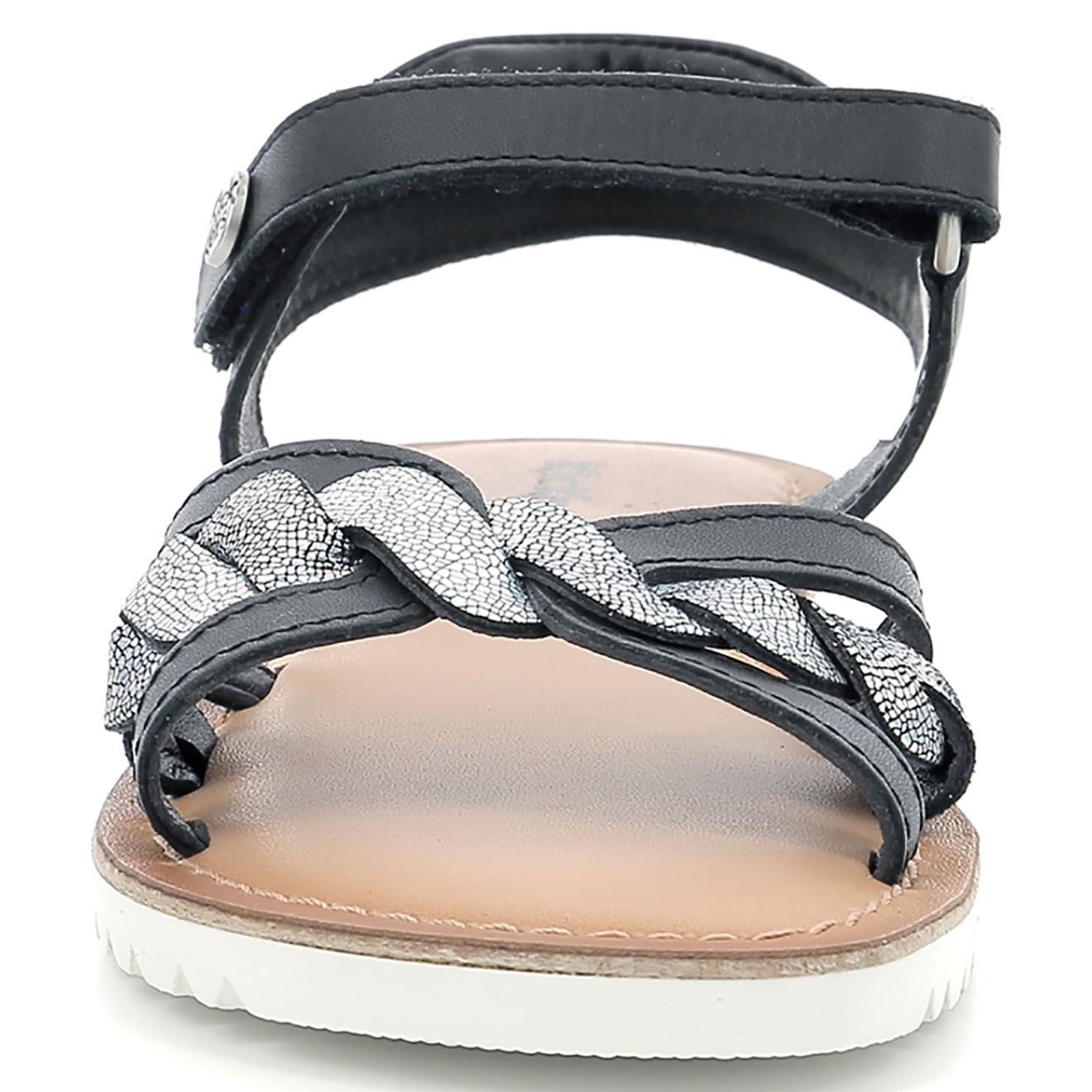 Kickers Sandales en Cuir Betty noir métallisé