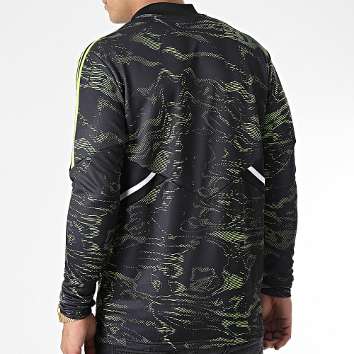 Tee Shirt Manches Longues A Bandes Manchester United HE6686 Noir Vert
