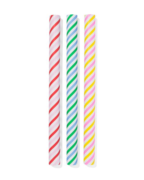 3 rouleaux de papier cadeau 200x50 rayures