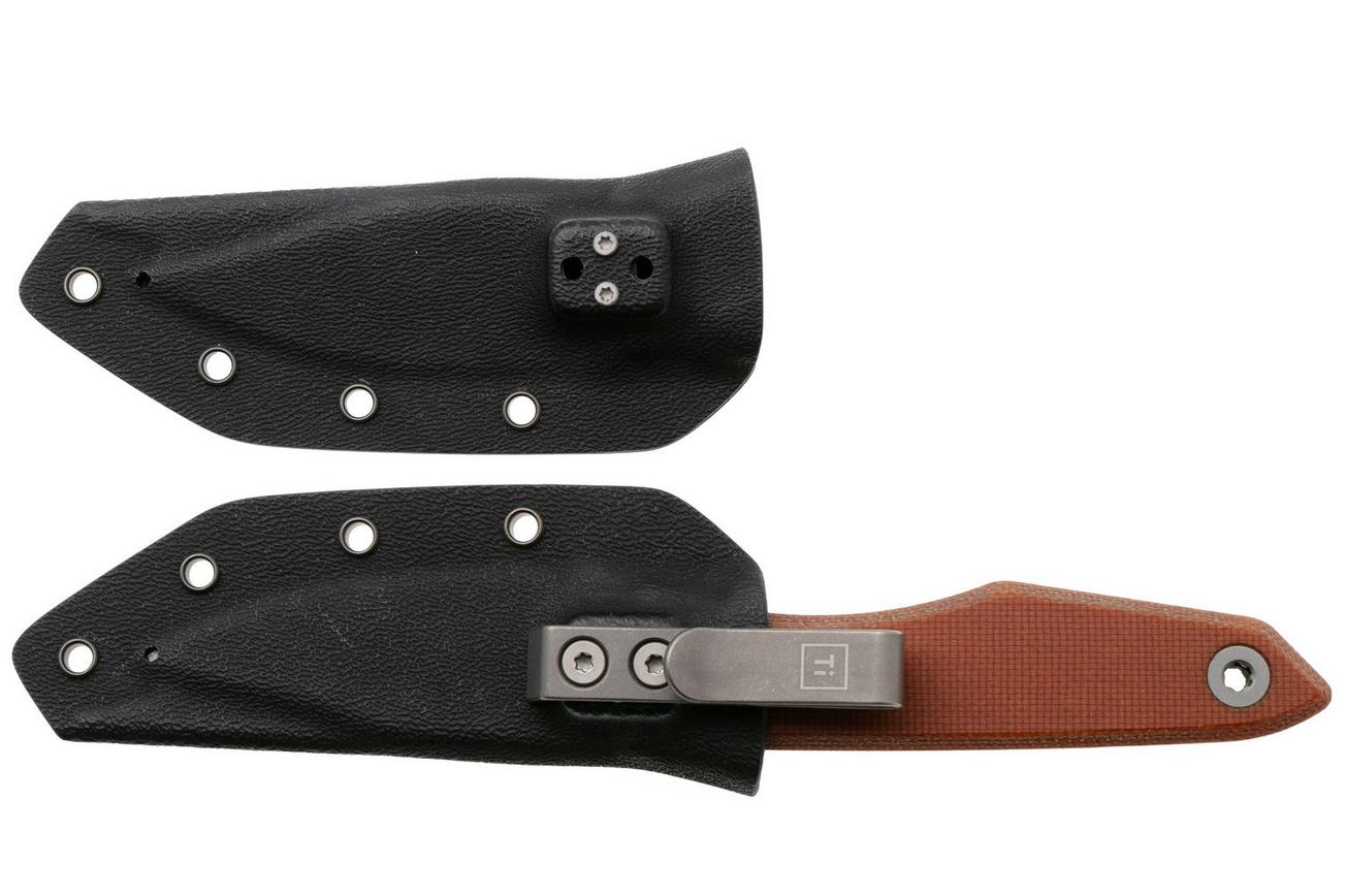 Big Idea Design USA Lookout USA-LO-NAT-NITROV, Stonewashed Nitro-V, Natural Micarta vaststaand mes, Mak Kelsay design