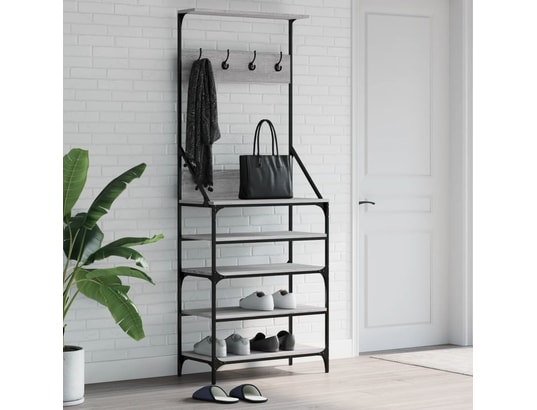VIDAXL - Penderie Porte-vêtements et rangement des chaussures sonoma gris