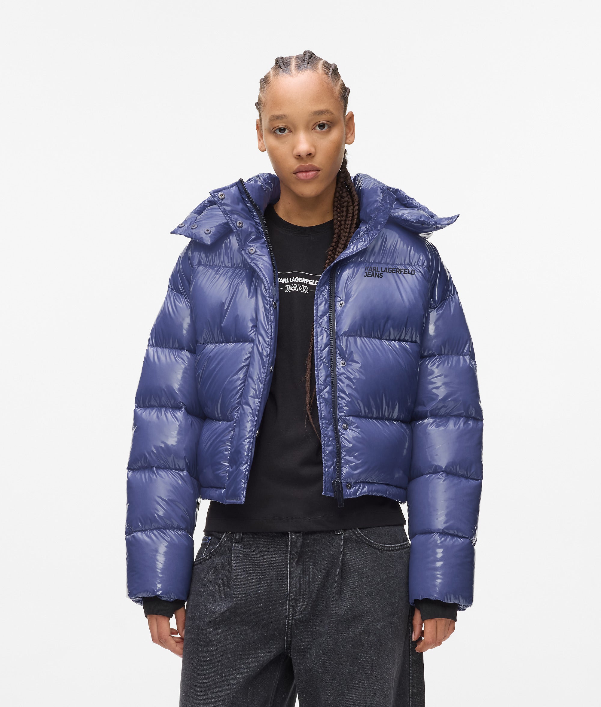 Glanzende boxy donsjas