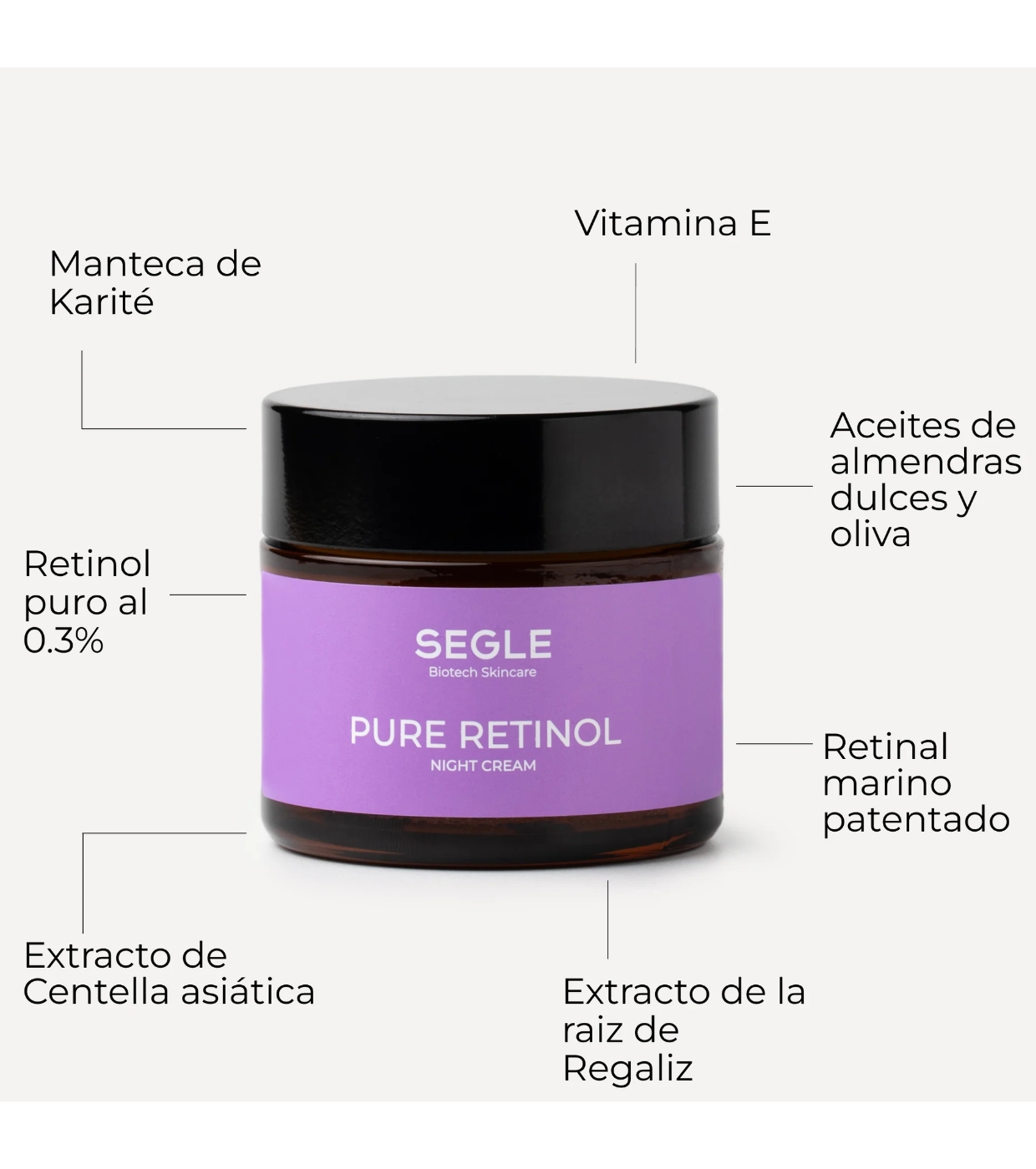 SEGLE - Creme facial noturno antienvelhecimento Pure Retinol - Pele madura e/ou seca