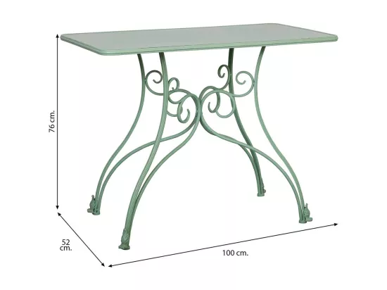 Console en métal vieilli vert 100x52x76