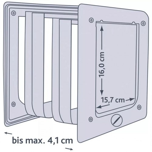 Porta para gatos com 4 posições para gatos, branca