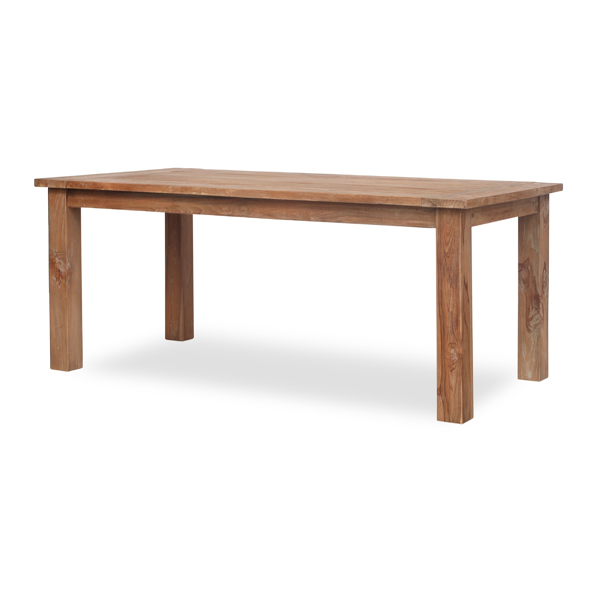 Esstisch aus recyceltem Teak ohne Schublade, natur, L 200 cm, B 90 cm, H 78 cm von fischer's lagerhaus