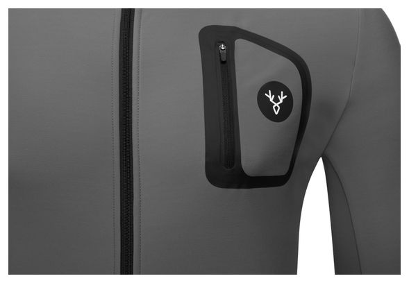 Maillot Manches Longues Gravel LeBram Parpaillon Gris Coupe Ajustée