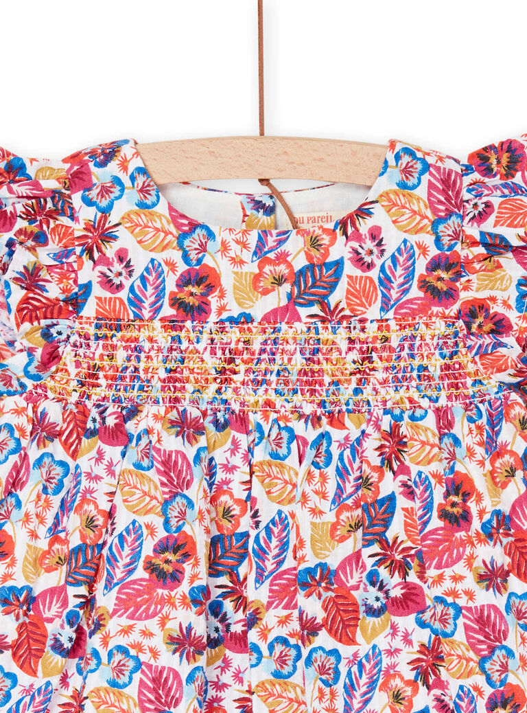 Robe écru à imprimé fleuri