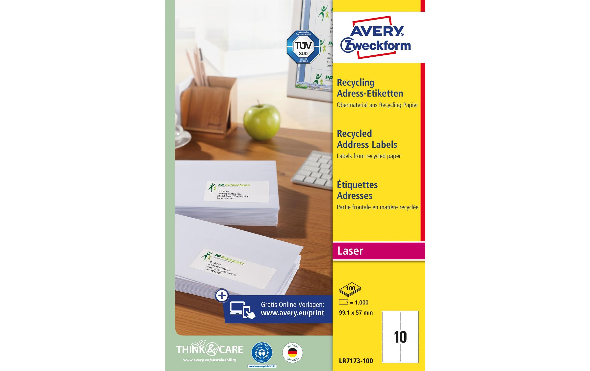 Adressetiketten 99.1 x 57 mm, 100 BlattUmweltfreundliche Adress-Etiketten