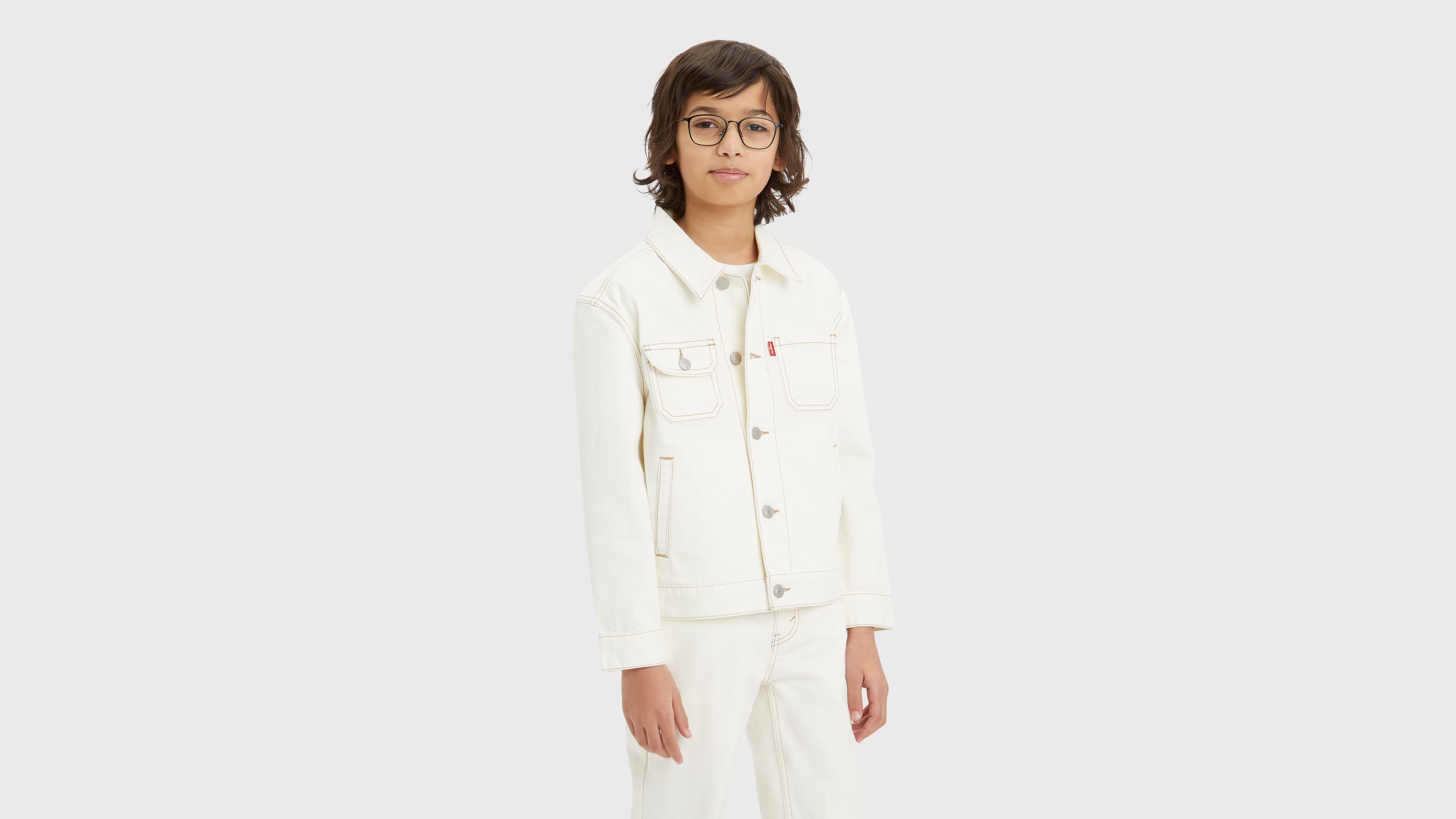 Ado veste Trucker Relaxed Sunrise - Natural - Blanc