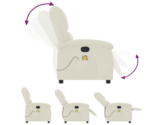 VIDAXL - Fauteuil de massage inclinable - crème