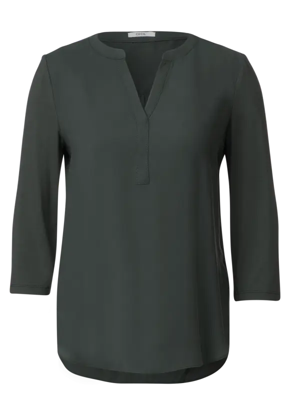 Materialmix Bluse - strong khaki