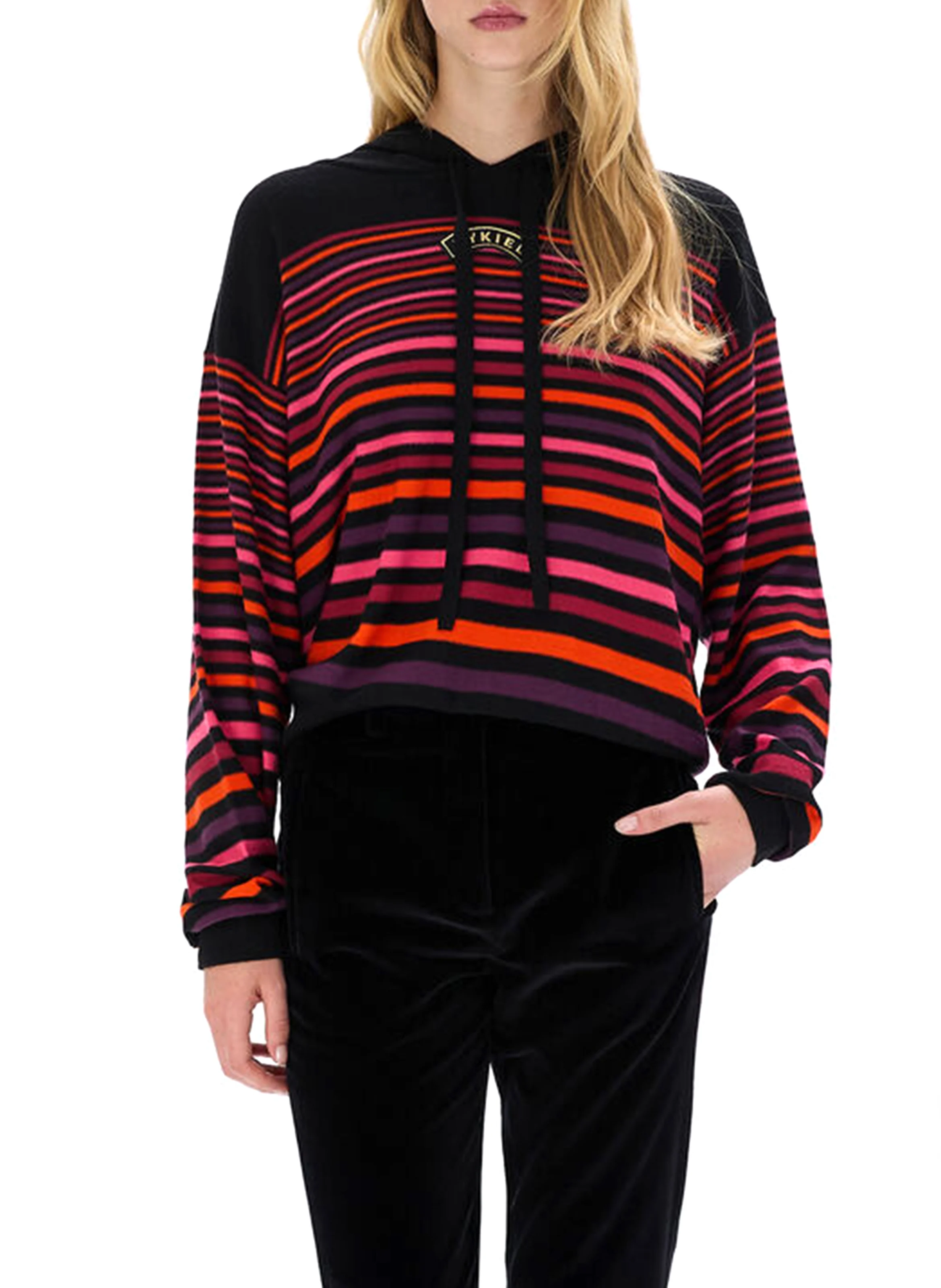 Sweat à capuche en laine | Multicolore