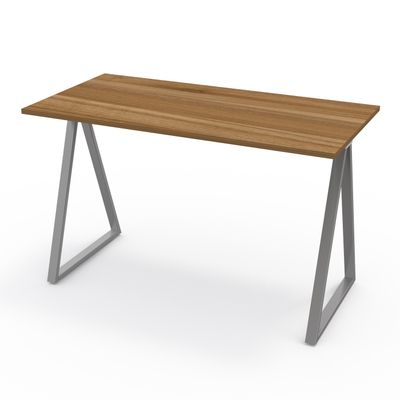 EasyHome - Bureau télétravail LV9 110 cm - noyer - pieds gris métallisé