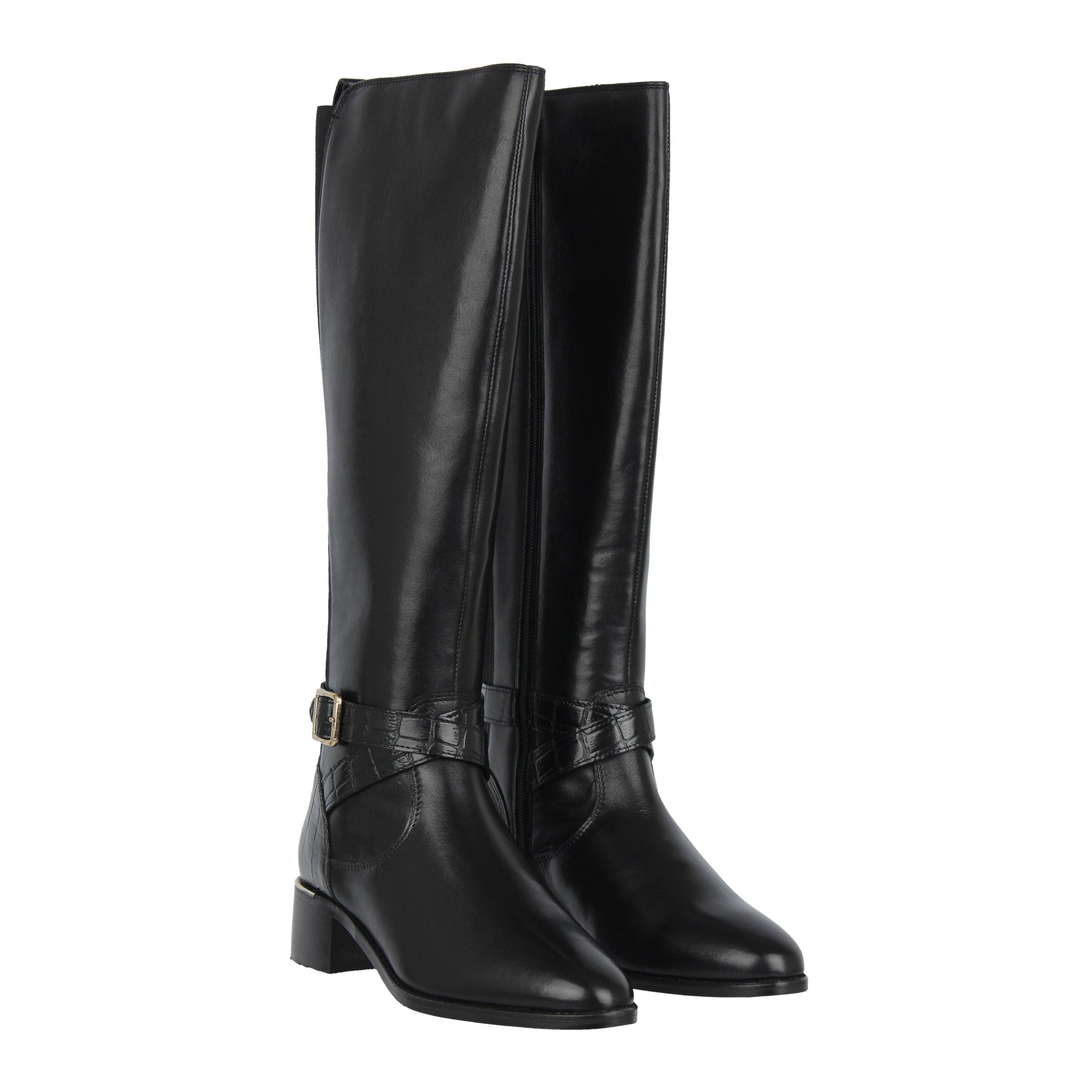 Biba Leather Croc Knee High Boot