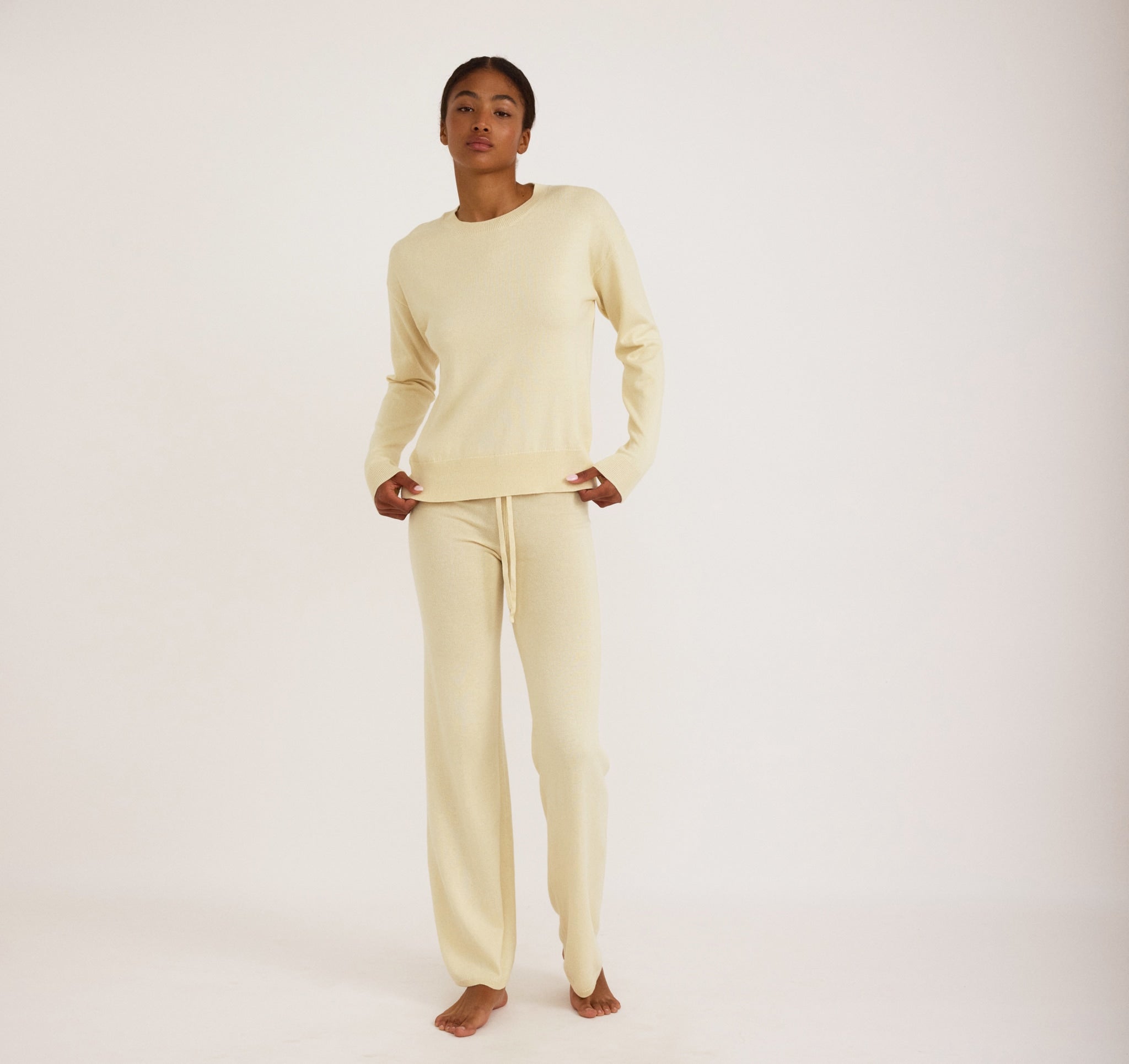COTTON<br>Soft Knit Boxy Crewneck Sweater