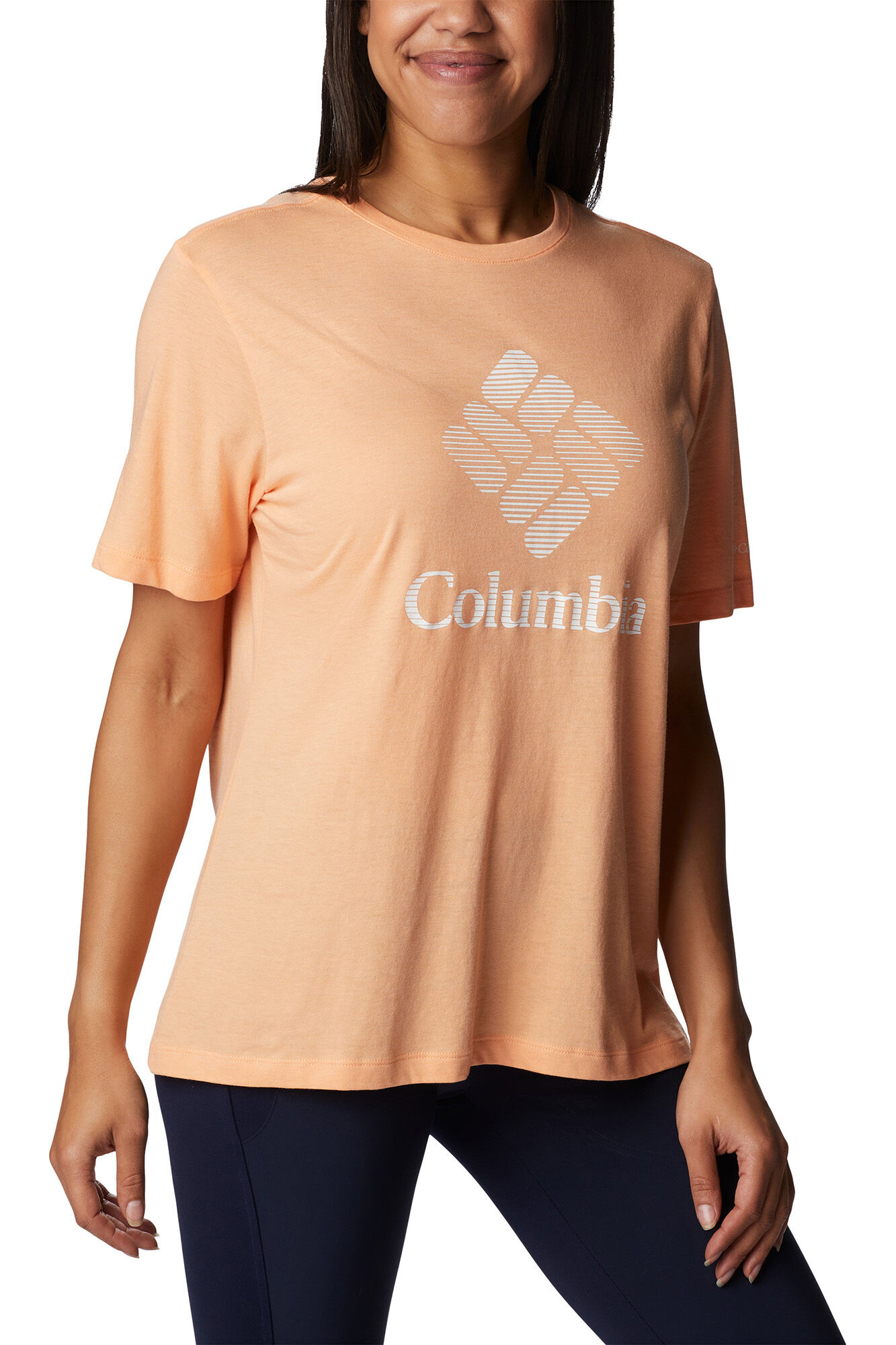 Camiseta feminina Columbia Bluebird Day™ de modelagem solta - Laranja