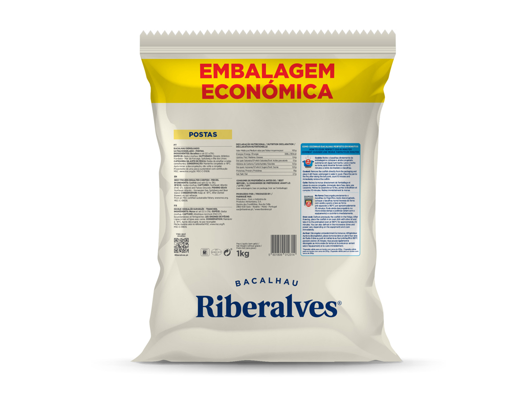 BACALHAU RIBERALVES DEMOLHADO POSTAS 1KG