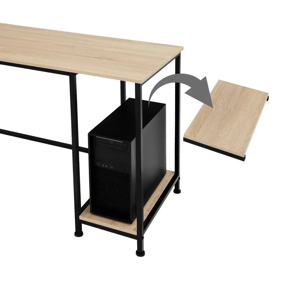 tectake Bureau Donegal 140x60x76,5cm, Industrieel Licht Hout, Eiken Sonoma
