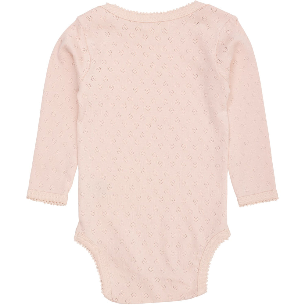 Køb COPENHAGEN COLORS Dusty Rose Pointelle Heart Lapneck Body Ls