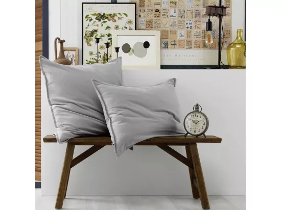 HEDDA - Taie d'Oreiller 50x70cm Flanelle de Coton Coloris Brume