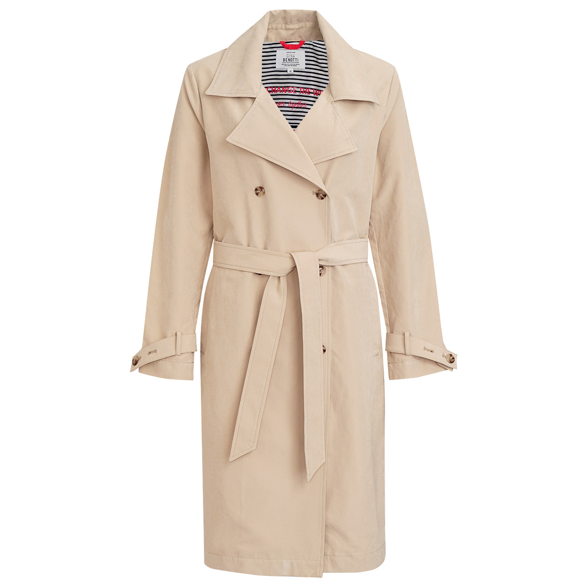 Gina Benotti Damen Mantel in Veloursleder-Optik beige