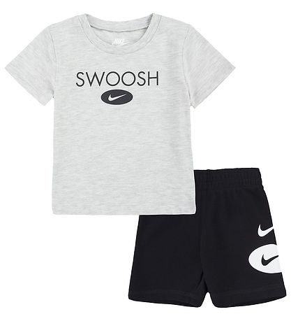 Nike Shortss?t - T-shirt/Shorts - Swoosh - Sort/Gr?