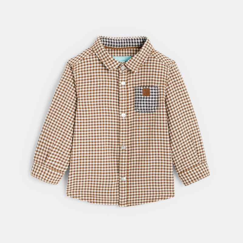 Chemise à carreaux en tubique marron bébé garçon