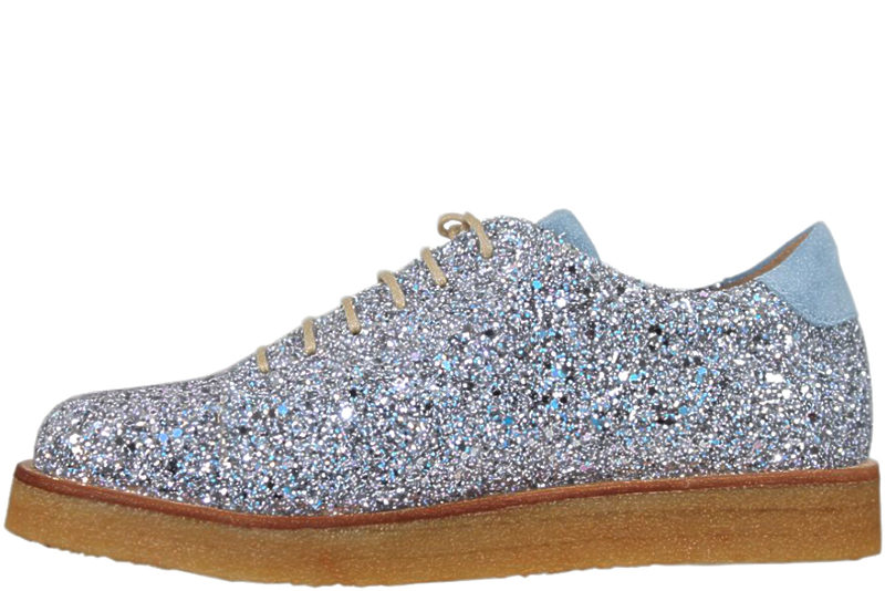 ANGULUS LIGHT BLUE SNØRESKO MED GLIMMER