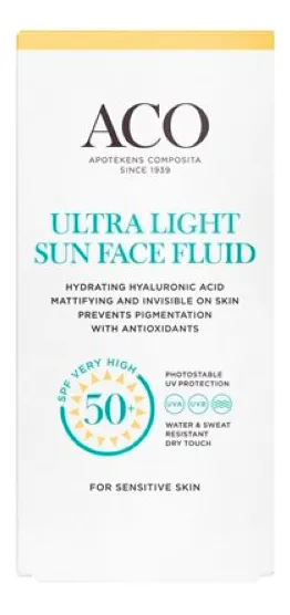 ACO SUN Ultra Light Face Fluid SPF50 - 40 ml.