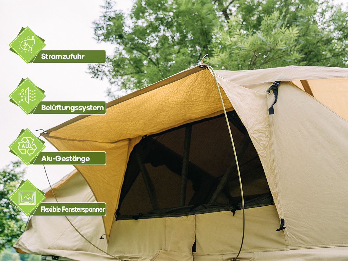 OutdoorU Family 5 Pers daktent incl. voortent& ladder - Green