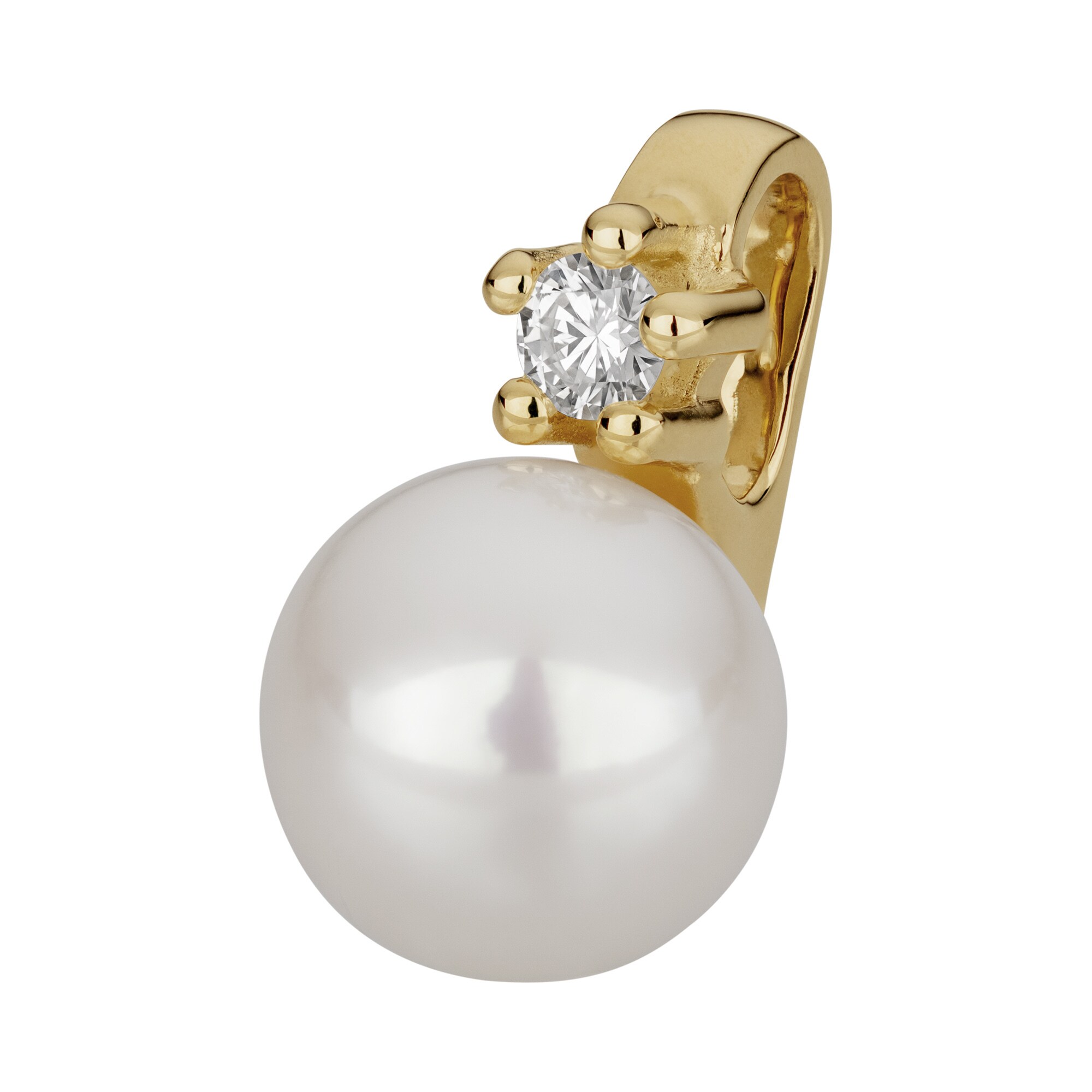 Orolino Anhänger 585 Gold mit Brillant 0,03ct. + Perle weiß 5,5-6mm