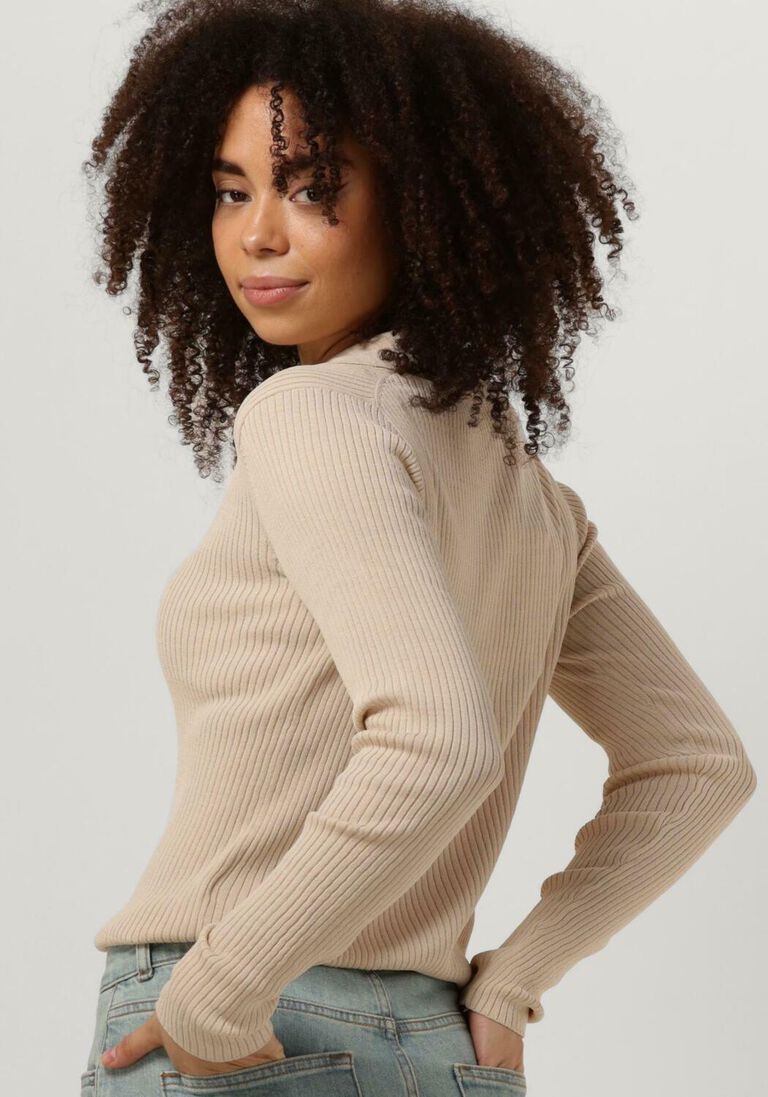SELECTED FEMME ecru selected femme polo ally ls knit