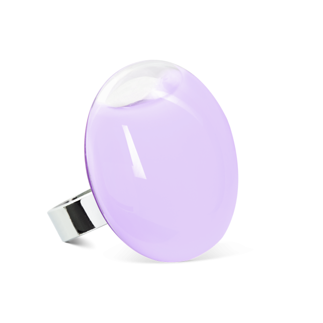 Bague en verre soufflé - Galet Medium Pastel